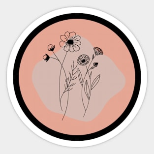 Boho Floral Pink Sticker